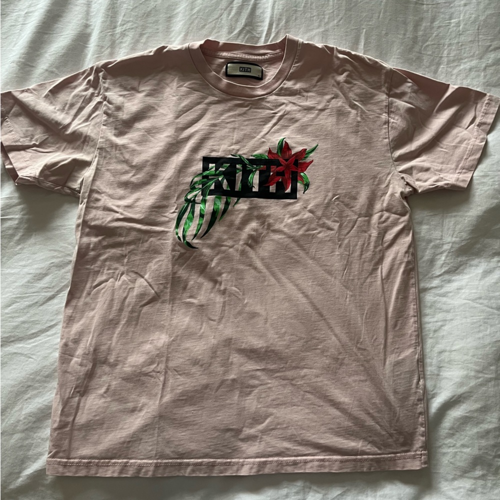 Kith Pink Floral Logo Tee from 2010s